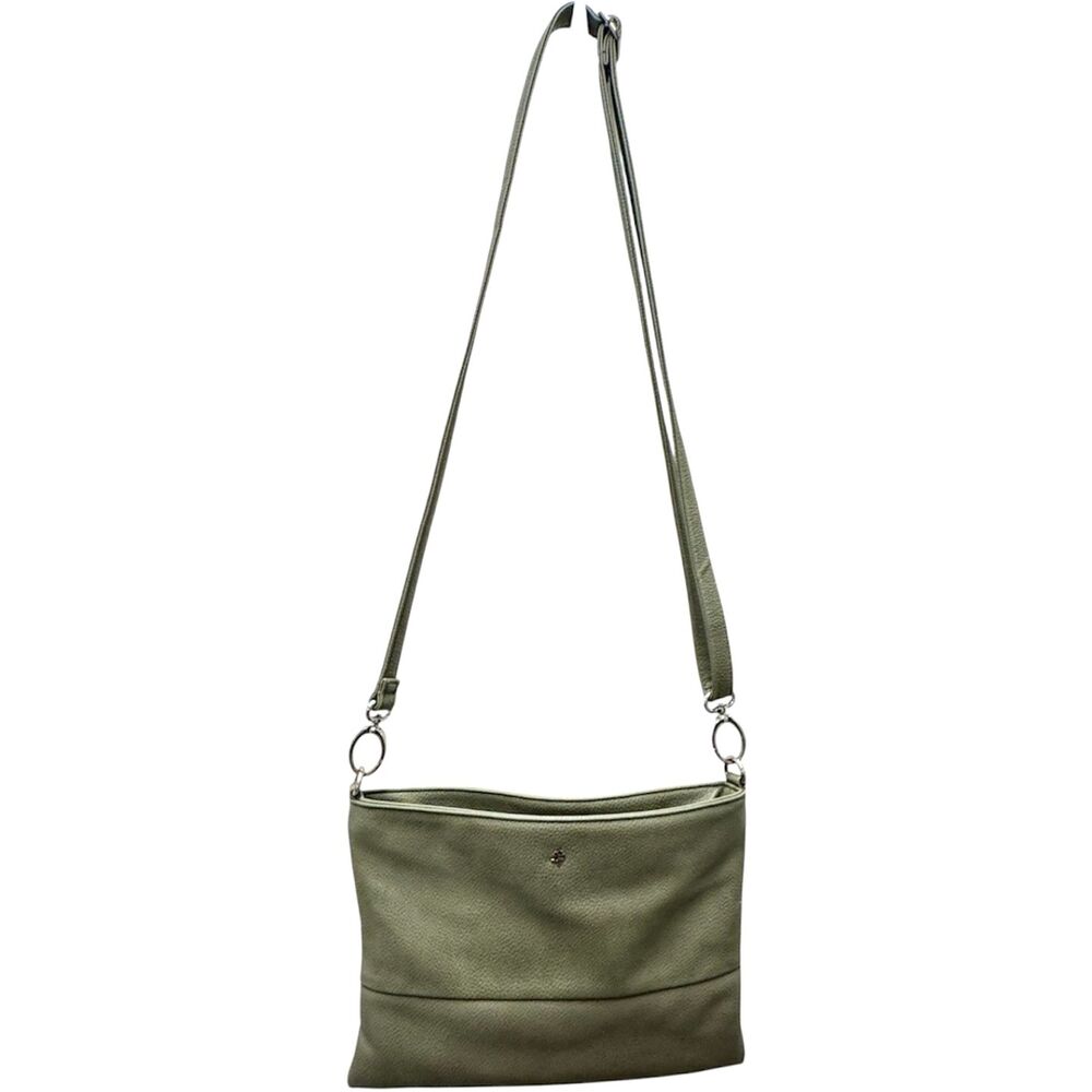 Jenna Kator Collection Olive Vegan Leather Adjustable Strap Crossbody Bag *FLAW*